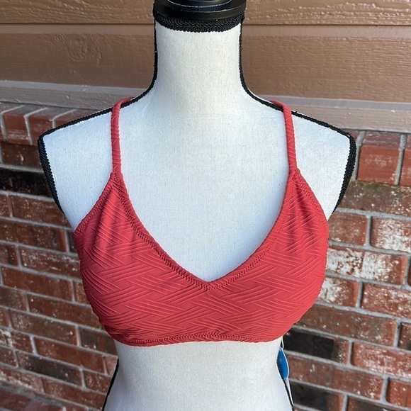 CUPSHE Criss Cross Self Tie Spaghetti Strap V Neck Bikini Top Women's Size Large - Picture 1 of 6